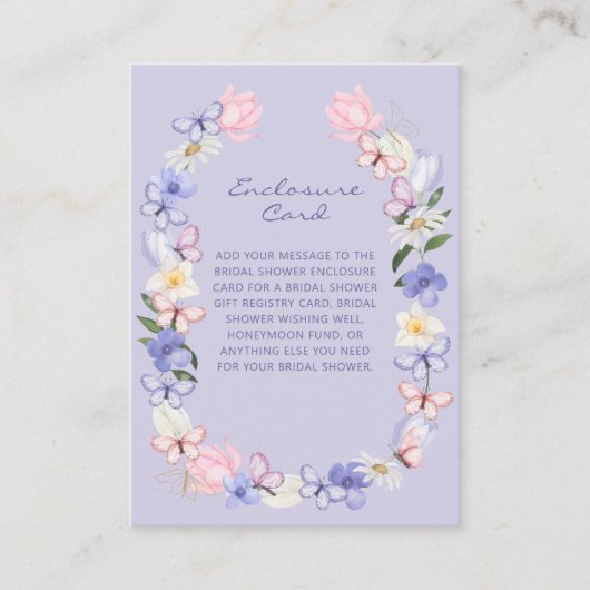 Lila Schmetterling Begleitkarte (Vorderseite)