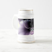 Lila Schmetterling Bierglas (Vorderseite Links)