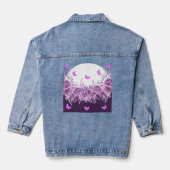 Lila Schmetterling Blumen Jeansjacke (Rückseite)