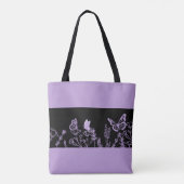 Lila Schmetterling & Blumengarten Ästhetische Tasc Tasche (Rückseite)