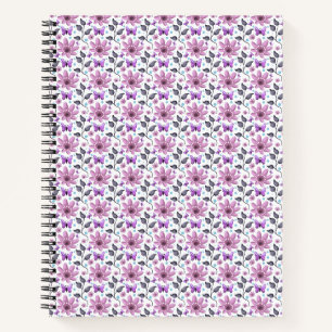 Lila Schmetterling Blumenmuster Süß Cottagecore  Notizblock
