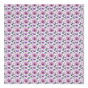 Lila Schmetterling Blumenmuster Süß Cottagecore Poster