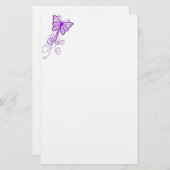 Lila Schmetterling Briefpapier (Vorne/Hinten)