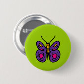 lila Schmetterling Button (Vorne & Hinten)