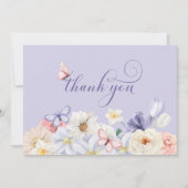 Lila Schmetterling Dankeskarte (Vorderseite)