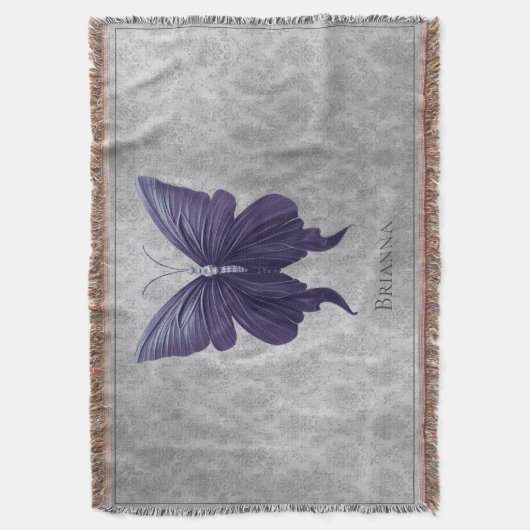 Lila Schmetterling Decke (Vorderseite Vertikal)