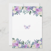 Lila Schmetterling Einladung (Rückseite)