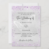 Lila Schmetterling Einladung (Vorderseite)