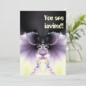 Lila Schmetterling Einladung (Stehend Vorderseite)