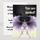 Lila Schmetterling Einladung (Vorne/Hinten)