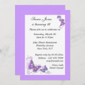 Lila Schmetterling Einladung (Vorne/Hinten)