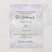 Lila Schmetterling Einladungspostkarte (Vorderseite)