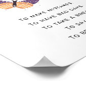 Lila Schmetterling Es ist okay, Selbstversorgung Poster (Ecke)