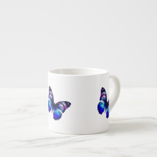 Lila Schmetterling Espressotasse (Vorderseite Rechts)