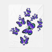 Lila Schmetterling Fleecedecke (Vorderseite)