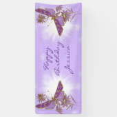 Lila Schmetterling Geburtstag Banner (Vertikal)
