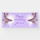 Lila Schmetterling Geburtstag Banner (Horizontal)