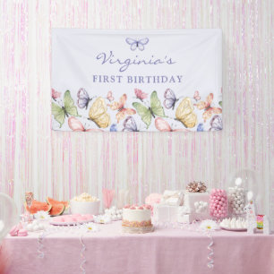 Lila Schmetterling Geburtstag Banner