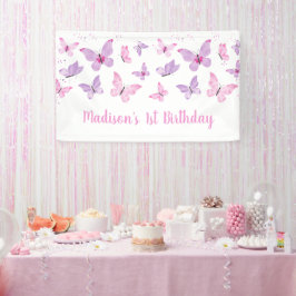Lila Schmetterling Geburtstag Banner