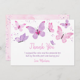 Lila Schmetterling Geburtstag Dankeskarte