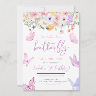 Lila Schmetterling Geburtstag Einladung