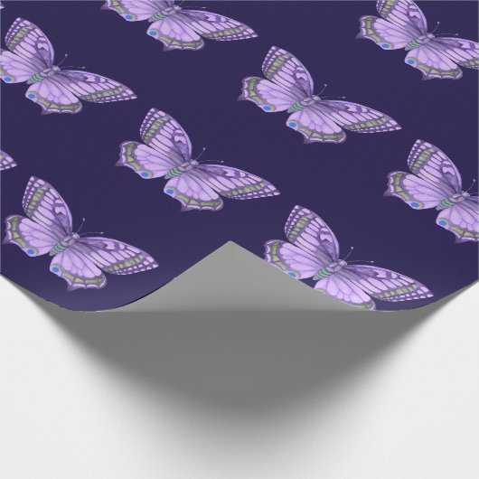 Lila Schmetterling Geschenkpapier (Ecke)
