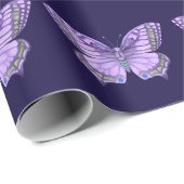 Lila Schmetterling Geschenkpapier (Rolleneckpunkt)