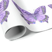 Lila Schmetterling Geschenkpapier (Rolleneckpunkt)