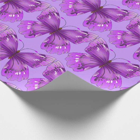 Lila Schmetterling Geschenkpapier (Ecke)