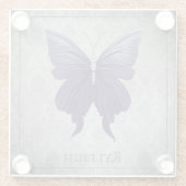 Lila Schmetterling Glasuntersetzer (Rückseite)
