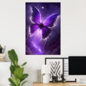 Lila Schmetterling in Blitzwandkunst Poster (Heimbüro)