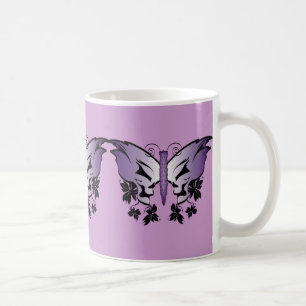 Lila Schmetterling Kaffeetasse