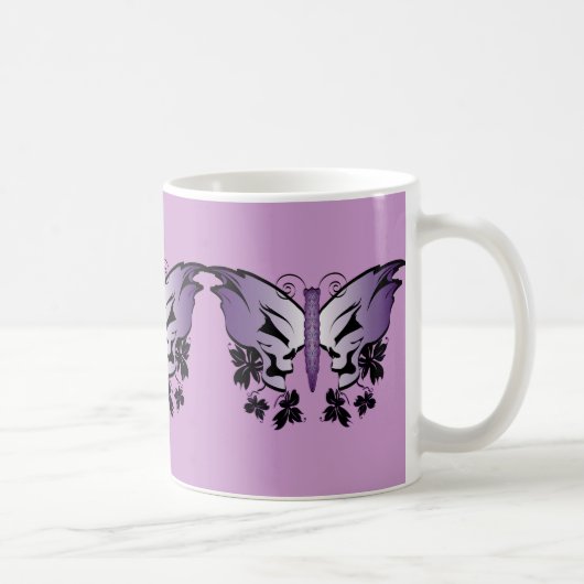 Lila Schmetterling Kaffeetasse (Rechts)