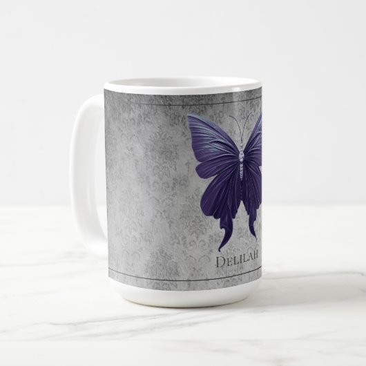 Lila Schmetterling Kaffeetasse (Vorderseite Links)