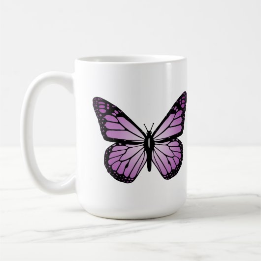 Lila Schmetterling Kaffeetasse (Links)