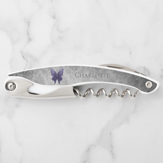 Lila Schmetterling Kellnermesser (Vorderseite)