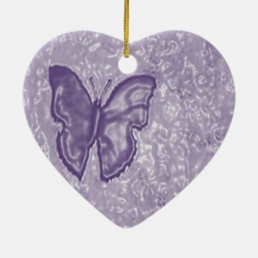 Lila Schmetterling Keramikornament (Hinten)