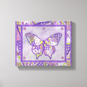 Lila Schmetterling Leinwand Kunst Druck
