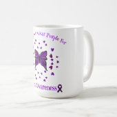 Lila Schmetterling Lupus Bewusstsein Lila Band Mai Kaffeetasse (VorderseiteRechts)