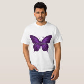 Lila Schmetterling: Lupus-Bewusstsein T-Shirt (Vorne ganz)