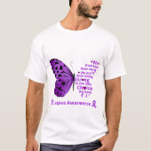 Lila Schmetterling Lupus zur Unterstützung der Ges T-Shirt (Vorderseite)