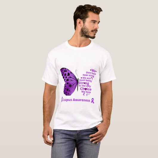 Lila Schmetterling Lupus zur Unterstützung der Ges T-Shirt (Vorne ganz)