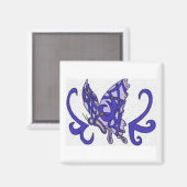 Lila Schmetterling Magnet (Vorderseite/Rückseite)