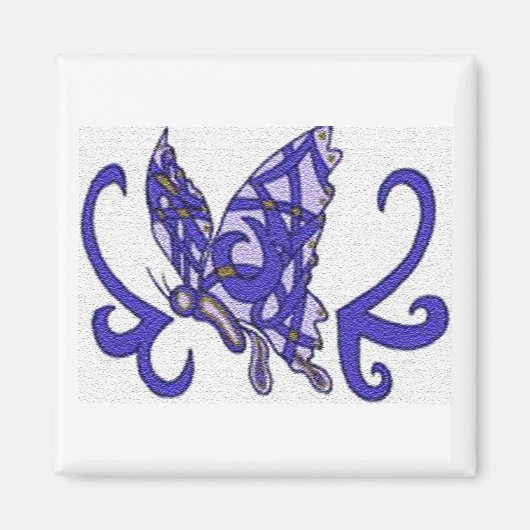 Lila Schmetterling Magnet (Vorne)