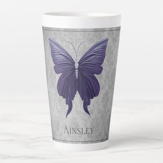 Lila Schmetterling Milchtasse (Vorderseite)