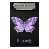 Lila Schmetterling Mini Klemmbrett (Vorderseite)
