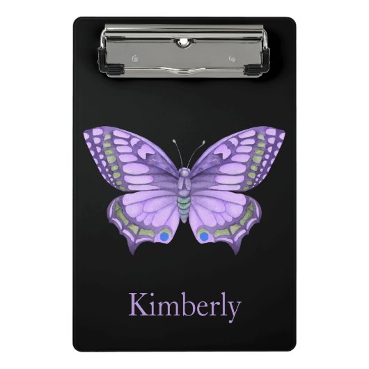Lila Schmetterling Mini Klemmbrett (Vorderseite)