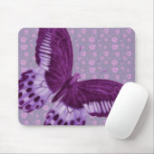 Lila Schmetterling mit Blumenmuster Mousepad (Mit Mouse)