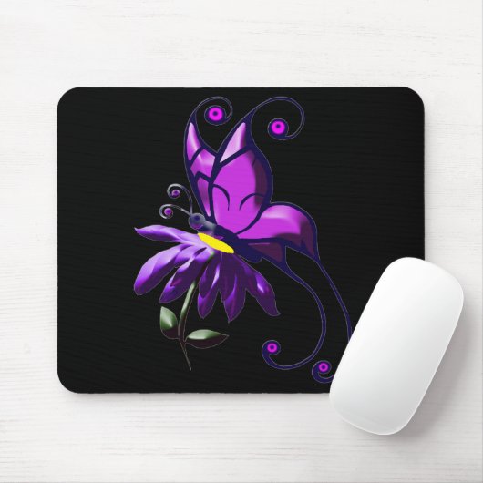 Lila Schmetterling Mousepad (Mit Mouse)