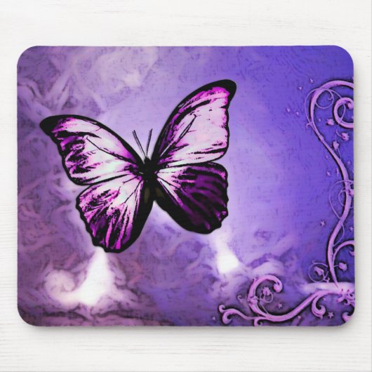 Lila Schmetterling Mousepad (Vorne)